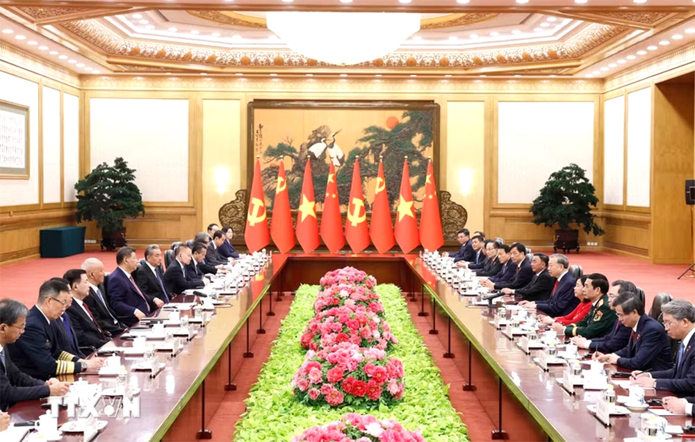 Tổng Bí thư, Chủ tịch nước Tô Lâm hội đàm với Tổng Bí thư, Chủ tịch nước Trung Quốc Tập Cận Bình - Ảnh: TTXVN