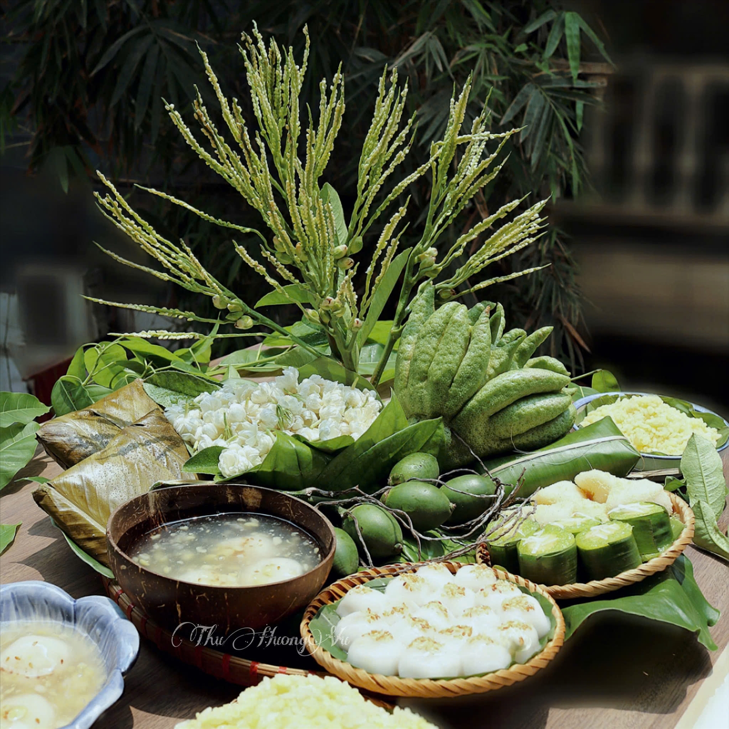 Mâm cỗ dâng cúng trong ngày Tết Hàn Thực (ảnh st)