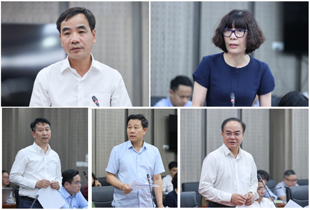 Đại diện các bộ phát biểu tại buổi làm việc. Ảnh: Lê Anh Dũng