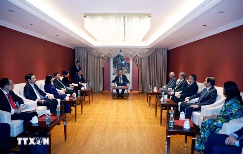 Tổng Bí thư, Chủ tịch nước Tô Lâm nêu rõ phát triển quan hệ với Trung Quốc là yêu cầu khách quan, lựa chọn chiến lược, tự nhiên và ưu tiên hàng đầu, nhất quán trong chính sách đối ngoại của Việt Nam - Ảnh: TTXVN