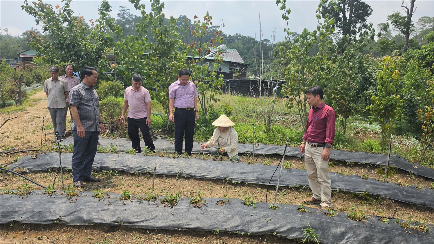 Lãnh đạo UBND tỉnh Quảng Ngãi và lãnh đạo xã Tu Mơ Rông đi kiểm tra thực tế thiệt hại do mưa đá gây ra tại thôn Đăk Chum 1