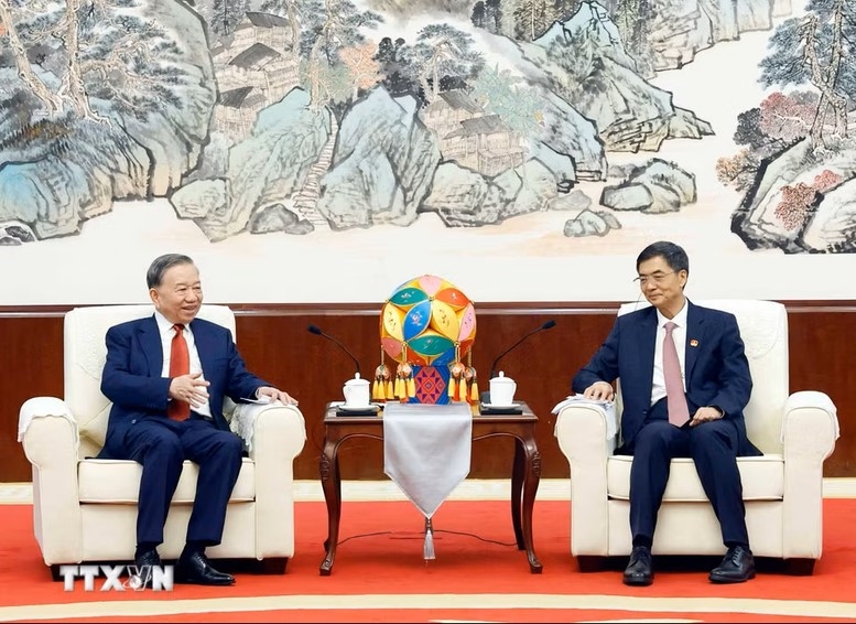 Tổng Bí thư, Chủ tịch nước Tô Lâm bày tỏ trân trọng Quảng Tây từng là ""hậu phương lớn" trong sự nghiệp đấu tranh giành độc lập dân tộc của Việt Nam - Ảnh: TTXVN