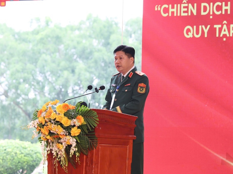 Thiếu tướng Phạm Anh Tuấn phát biểu cam kết, quyết tâm thực hiện Chiến dịch - Ảnh: VGP/Thu Giang