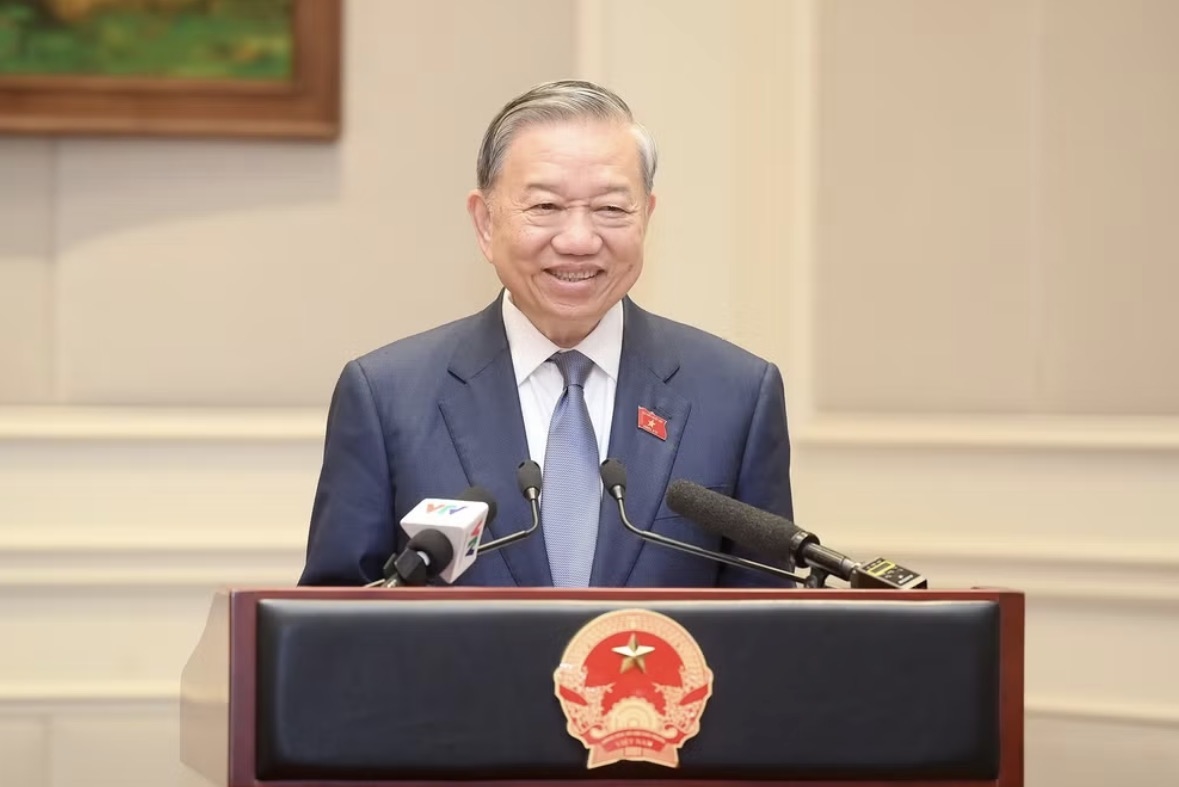 Tổng Bí thư, Chủ tịch nước Tô Lâm phát biểu tại cuộc gặp mặt. (Ảnh: ĐĂNG KHOA)