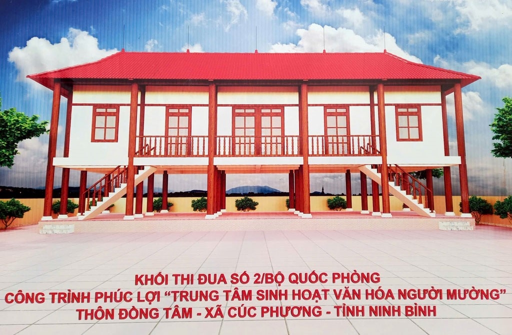 Mô hình công trình “Trung tâm sinh hoạt văn hóa người Mường" tại xã Cúc Phương.