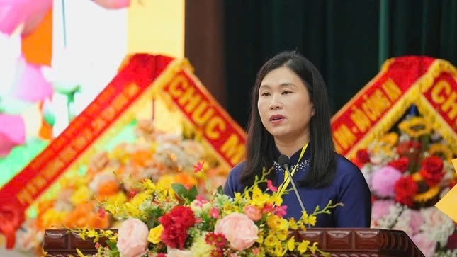 Bà Trần Thanh Nhàn, Phó Chủ tịch UBND tỉnh Lạng Sơn phát biểu tại Đại hội