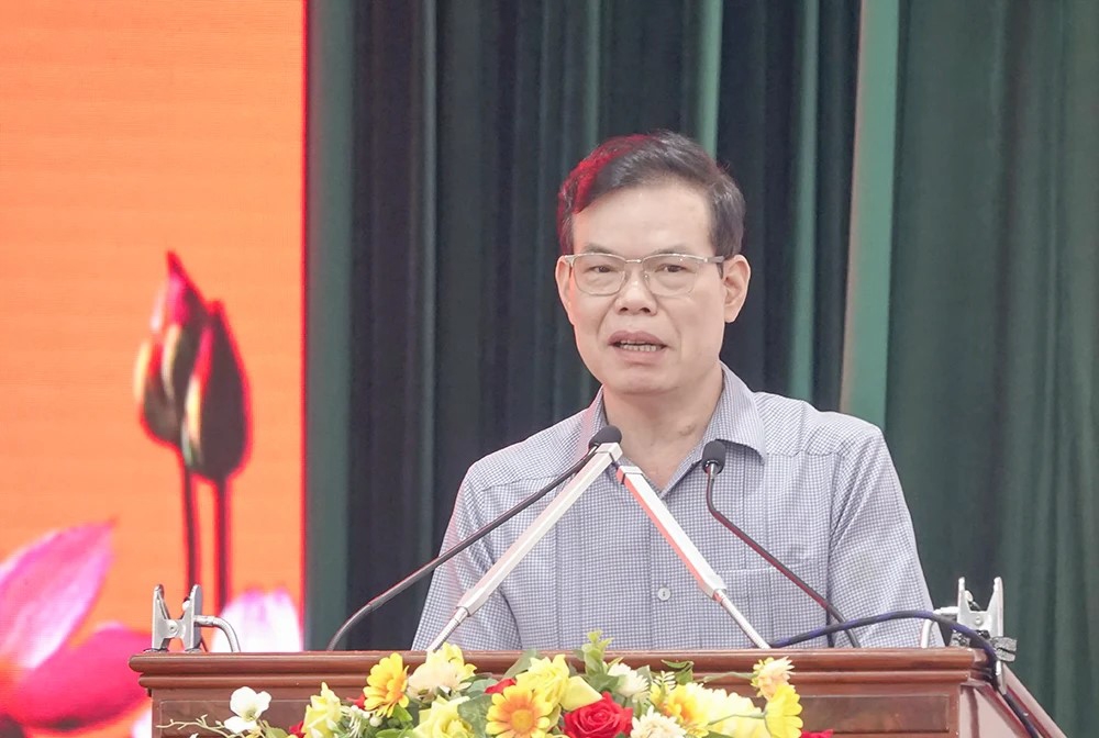 Ông Triệu Tài Vinh - Phó Trưởng ban Tuyên giáo và Dân vận Trung ương, phát biểu tại hội nghị. (Ảnh: Ngọc Quyên)