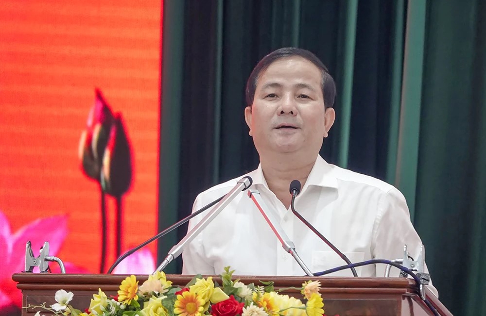 Ông Trần Văn Huyến - Phó Bí thư Thành ủy Cần Thơ, phát biểu tại hội nghị. (Ảnh: Ngọc Quyên)