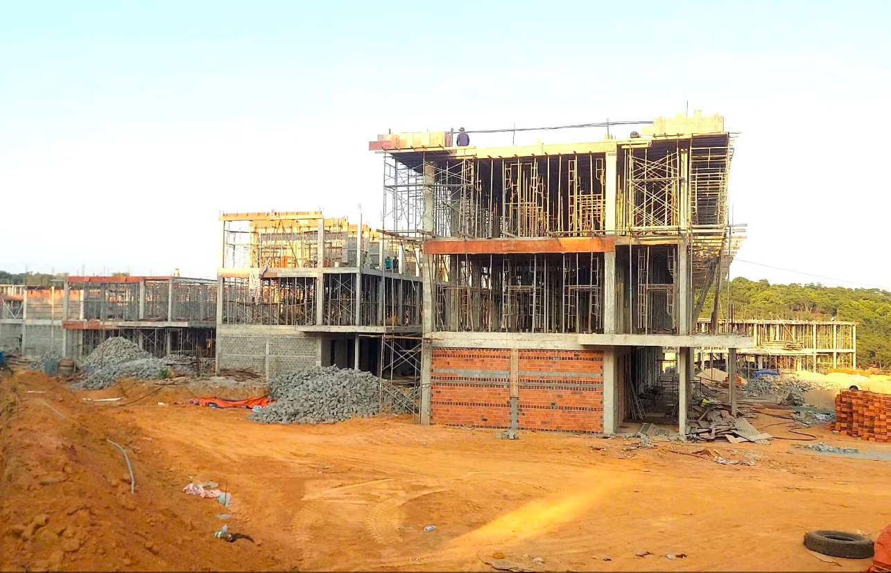 Một số hạng mục công trình Trường phổ thông nội trú liên cấp tiểu học và THCS xã Ia Púch đã hoàn thành phần thô