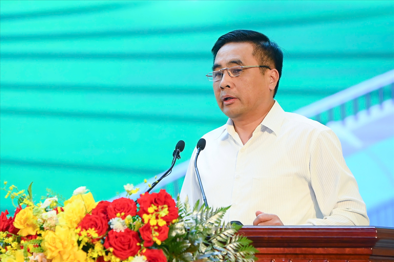 Thứ trưởng Nguyễn Quốc Trị phát biểu tại Hội nghị. (Ảnh: Trọng Bảo)