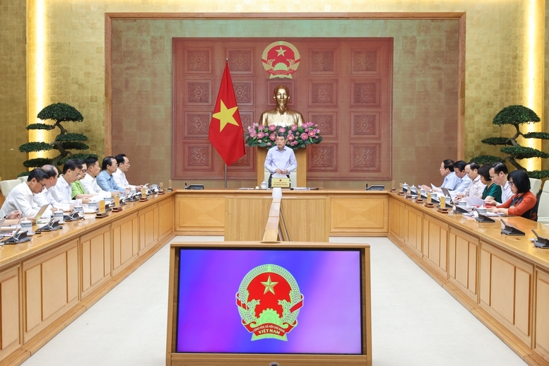 Thủ tướng Lê Minh Hưng chủ trì cuộc làm việc với Bộ Giáo dục và Đào tạo - Ảnh: VGP/Nhật Bắc