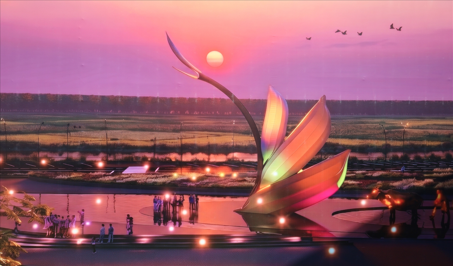 Phối cảnh Biểu tượng tôn vinh lúa nước tỉnh Cà Mau