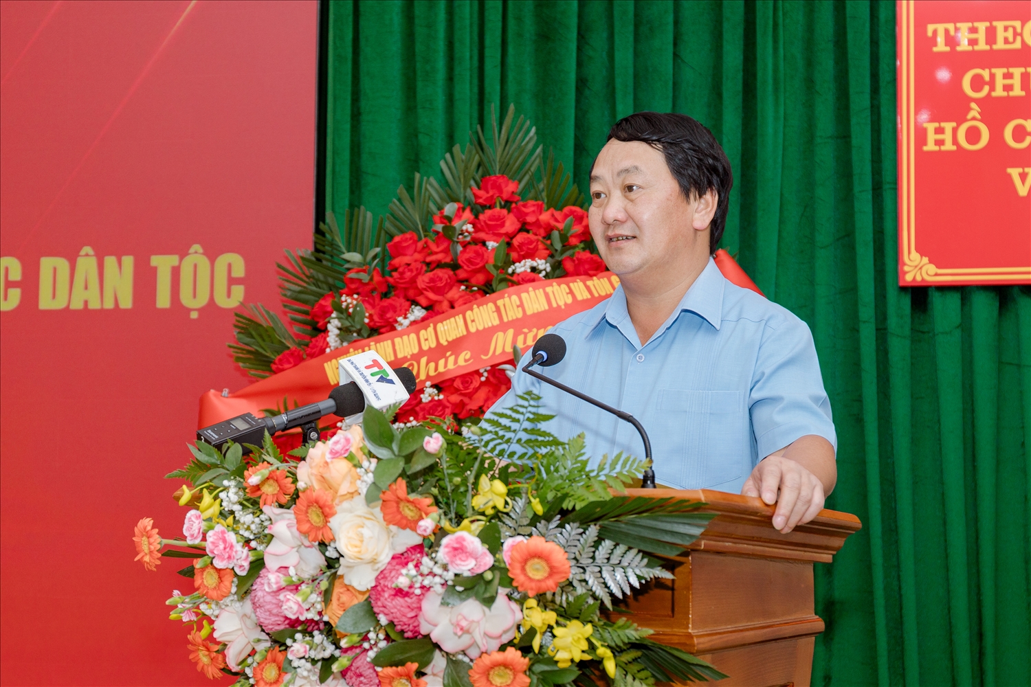 Bí thư Tỉnh ủy Tuyên Quang Hầu A Lềnh phát biểu tại buổi gặp mặt kỷ niệm 80 năm Ngày truyền thống cơ quan quản lý nhà nước về công tác dân tộc (03/5/1946 – 03/5/2026)