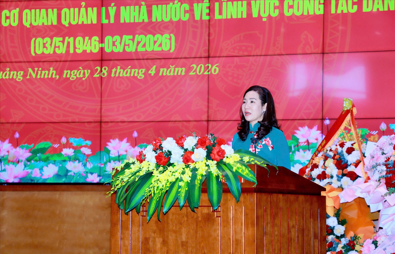 Phó Chủ tịch UBND tỉnh Quảng Ninh Nguyễn Thị Hạnh phát biểu tại lễ kỷ niệm