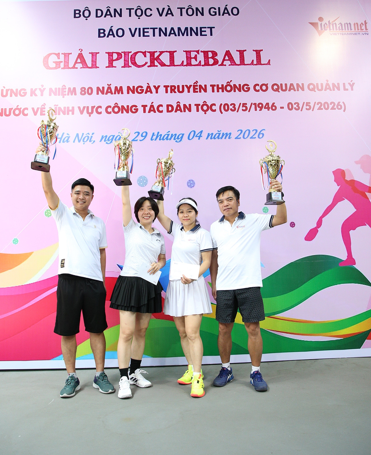 Giải Pickleball kỷ niệm 80 năm Ngày truyền thống cơ quan công tác dân tộc kết thúc thành công tốt đẹp