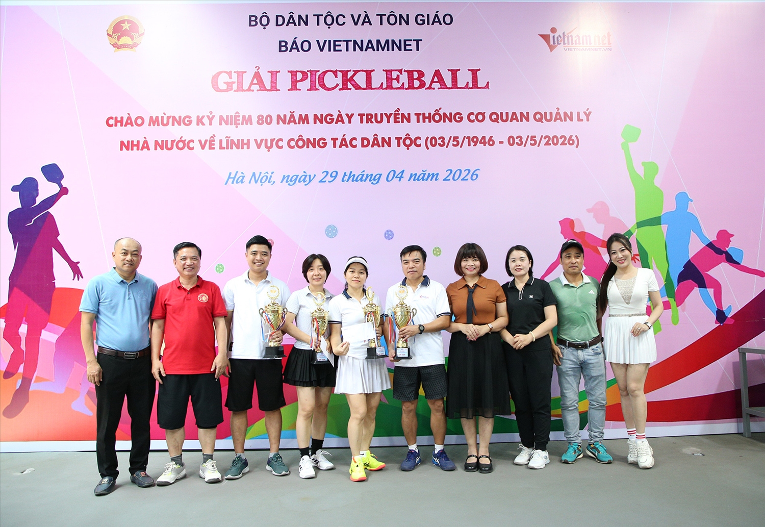 [PHOTO] Xác định nhà vô địch giải Pickleball 80 năm Ngày truyền thống cơ quan công tác dân tộc 7
