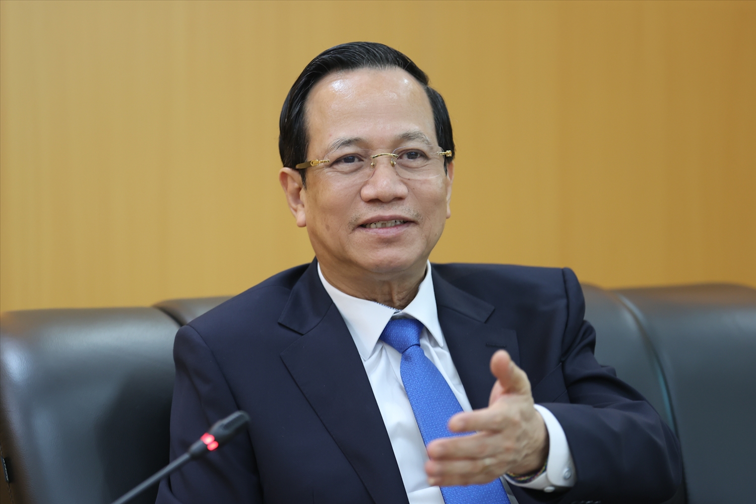 Bộ trưởng Đào Ngọc Dung phát biểu tại buổi tiếp (Ảnh. Lê Anh Dũng)