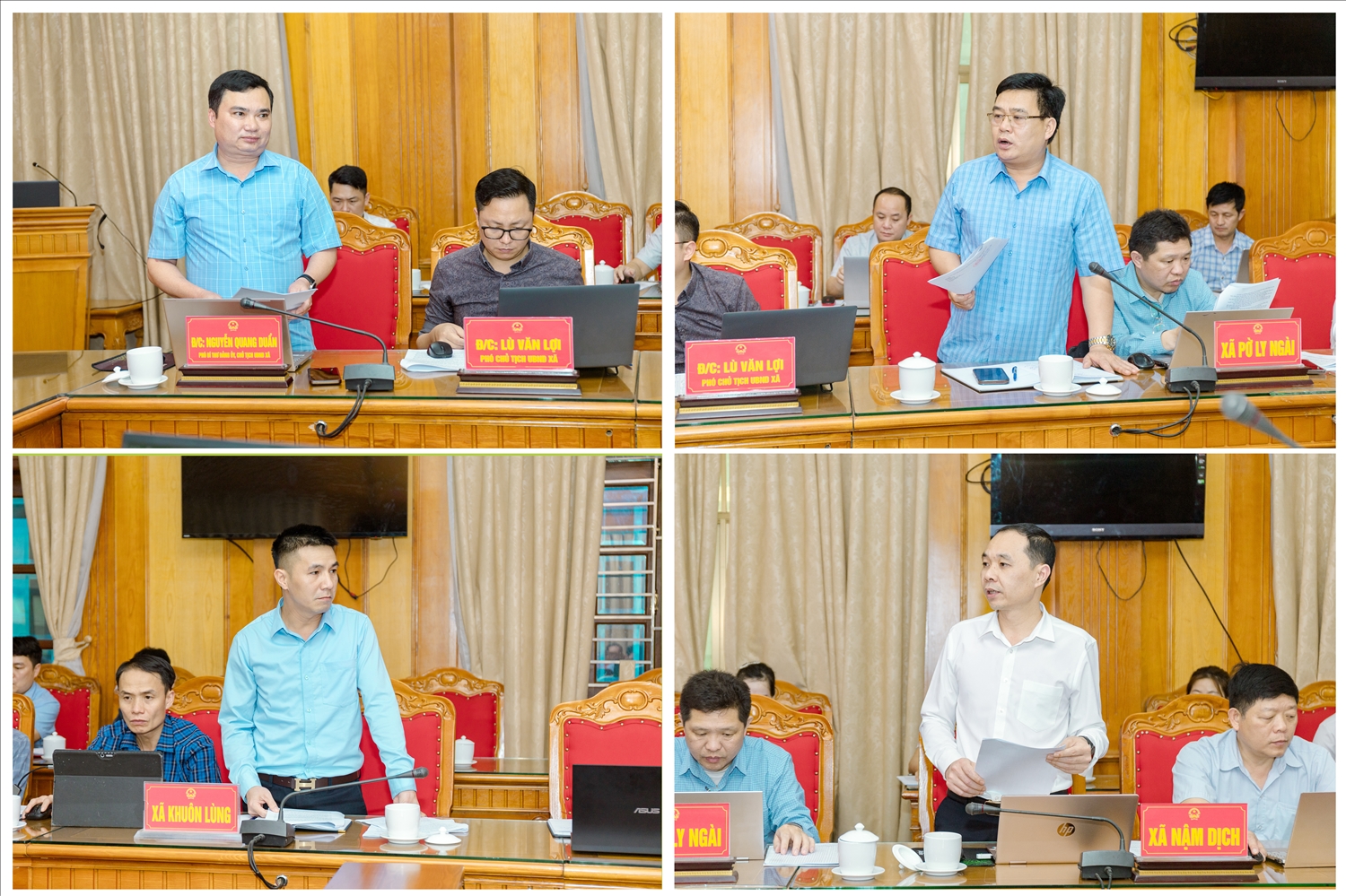 Đại diện các xã trình bày khó khăn, vướng mắc và đề xuất kiến nghị với Đoàn công tác của Sở Dân tộc và Tôn giáo tỉnh Tuyên Quang