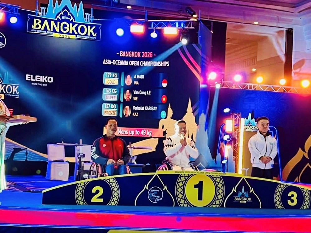 Lê Văn Công giành HCB Giải vô địch cử tạ người khuyết tật châu Á - Thái Bình Dương 2026 (Ảnh IT)