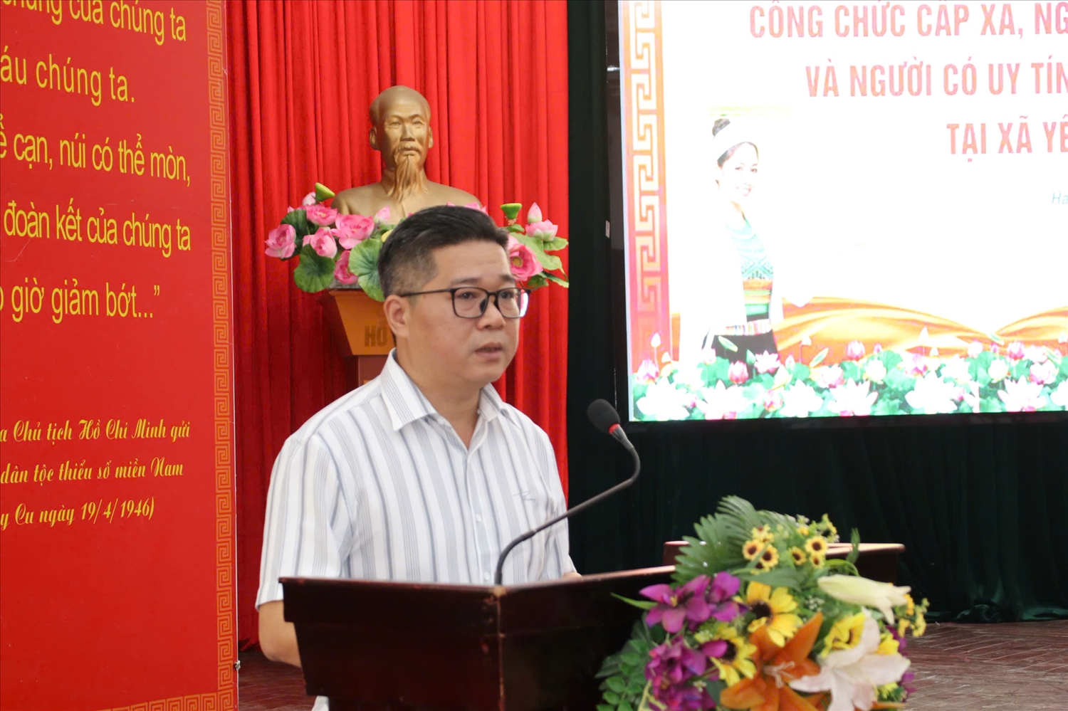 Ông Trần Mạnh Hùng, Phó Cục trưởng Cục Văn hóa các dân tộc Việt Nam phát biểu khai mạc