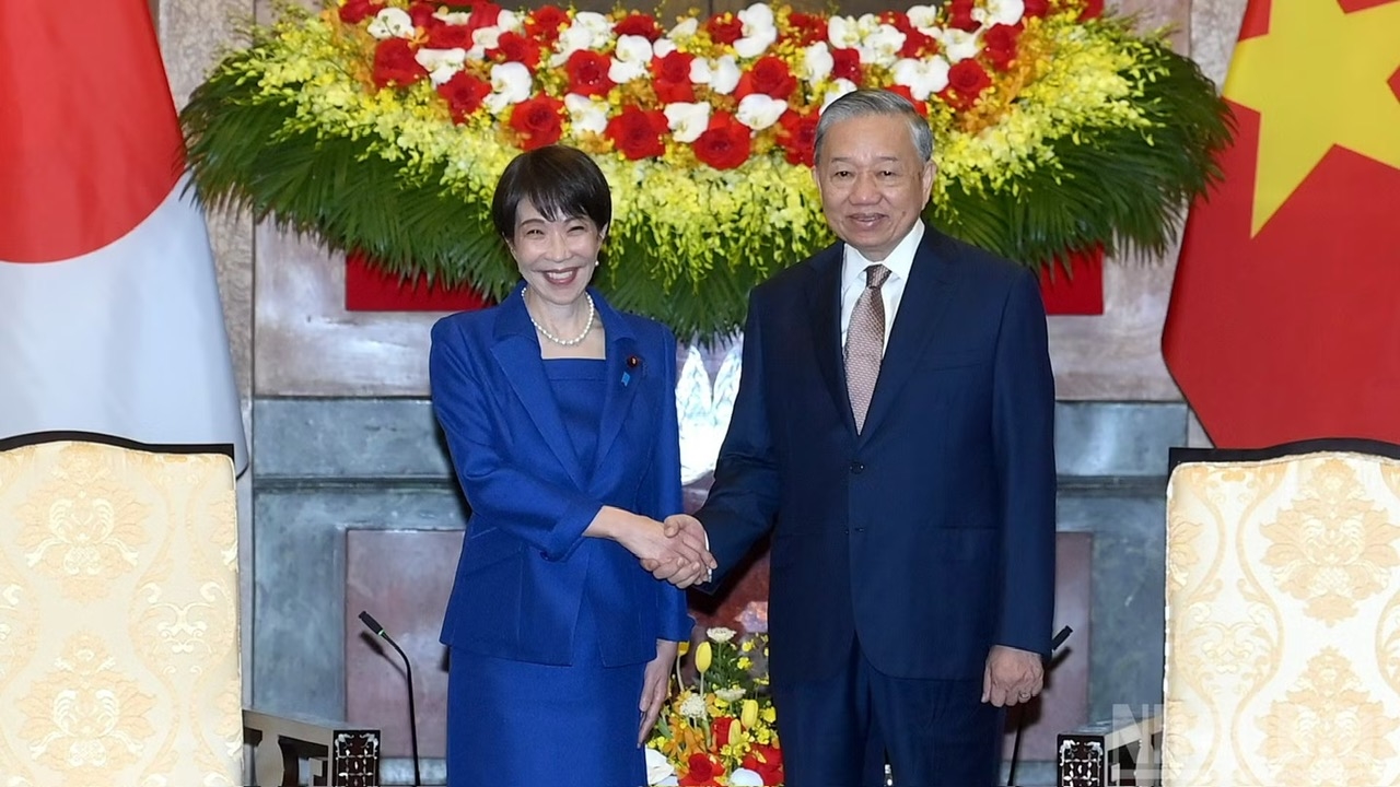 Tổng Bí thư, Chủ tịch nước Tô Lâm với Thủ tướng Nhật Bản Takaichi Sanae tại cuộc tiếp. (Ảnh: ĐĂNG KHOA)