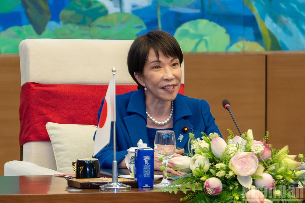 Thủ tướng Nhật Bản Takaichi Sanae phát biểu tại hội kiến.