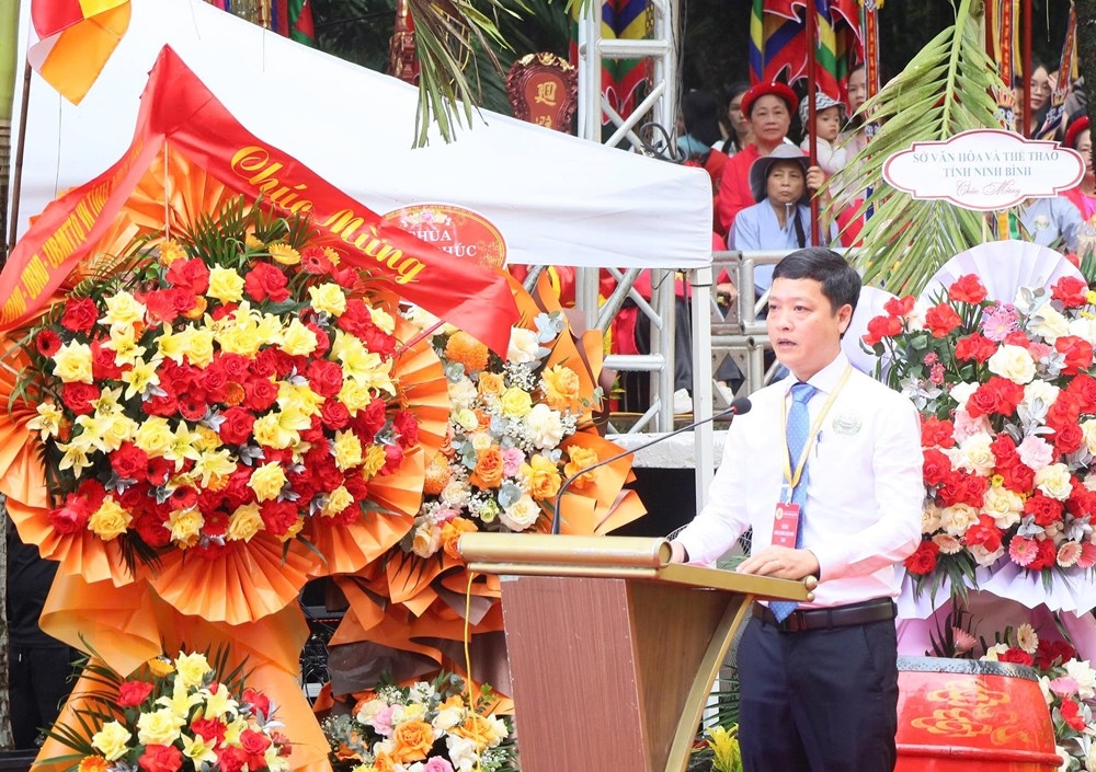 Ông Ngô Đức Dũng, Chủ tịch UBND phường Tiên Sơn phát biểu tại Lễ khai mạc
