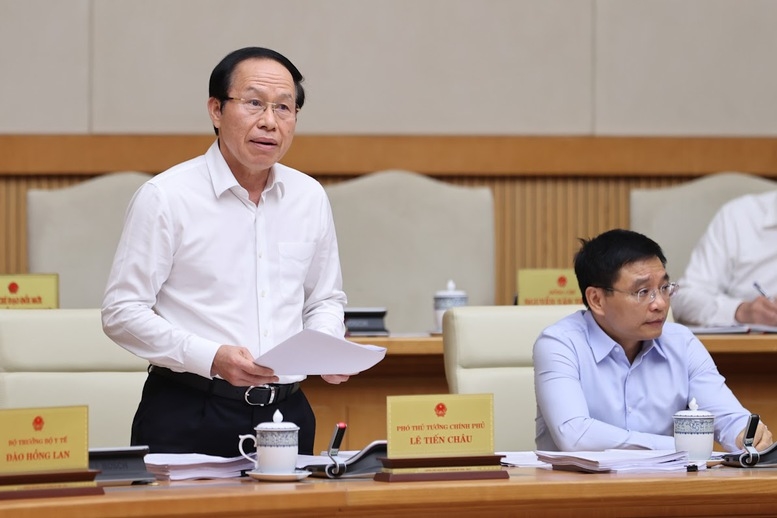 Phó Thủ tướng Lê Tiến Châu phát biểu, Phó Thủ tướng Nguyễn Văn Thắng dự phiên họp - Ảnh: VGP/Nhật Bắc