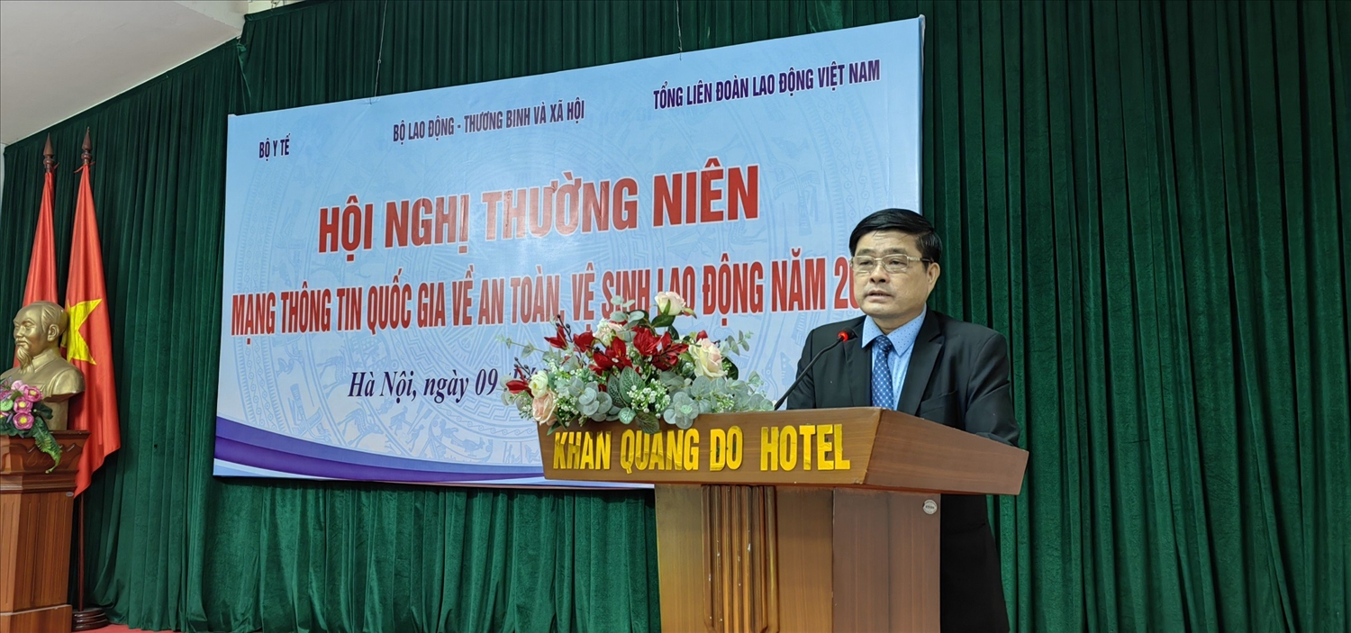 Ông Hà Tất Thắng, Cục trưởng Cục An toàn lao động phát biểu tại Hội nghị