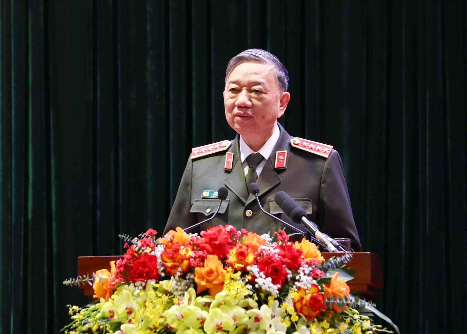  Bộ trưởng Bộ Công an Tô Lâm, phát biểu tại Hội nghị.