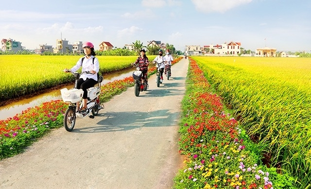 Hệ thống đường giao thông nông thôn ở Bắc Ninh được đầu tư xây dựng khang trang, sạch đẹp.