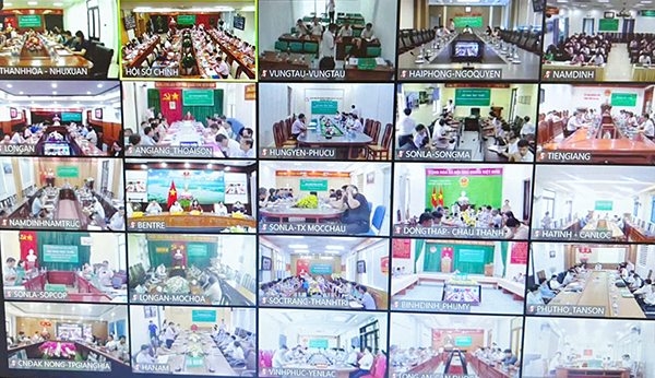 Toàn cảnh Hội nghị trực tuyến tại các điểm cầu địa phương