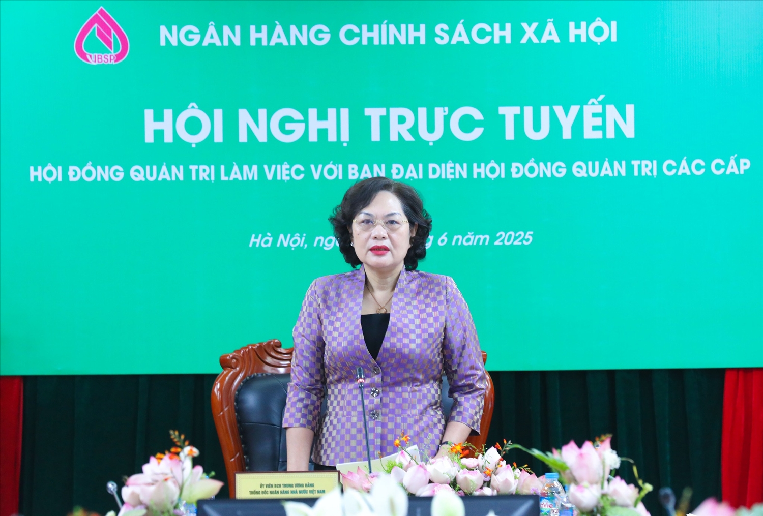 hống đốc NHNN Nguyễn Thị Hồng - Chủ tịch HĐQT NHCSXH chủ trì Hội nghị trực tuyến đến Ban đại diện HĐQT NHCSXH cấp tỉnh, huyện trong toàn quốc