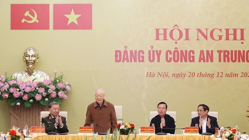 Tổng Bí thư Nguyễn Phú Trọng tại Hội nghị. (Ảnh: TTXVN)