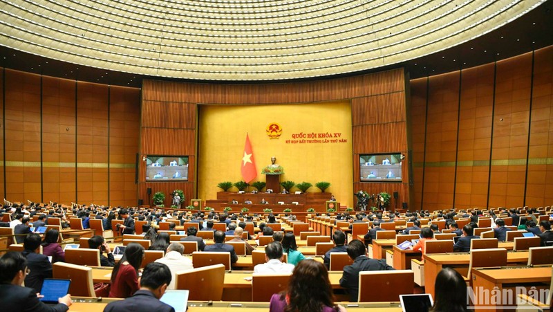 Quang cảnh phiên họp của Quốc hội ngày 16/1/2024. (Ảnh: DUY LINH)