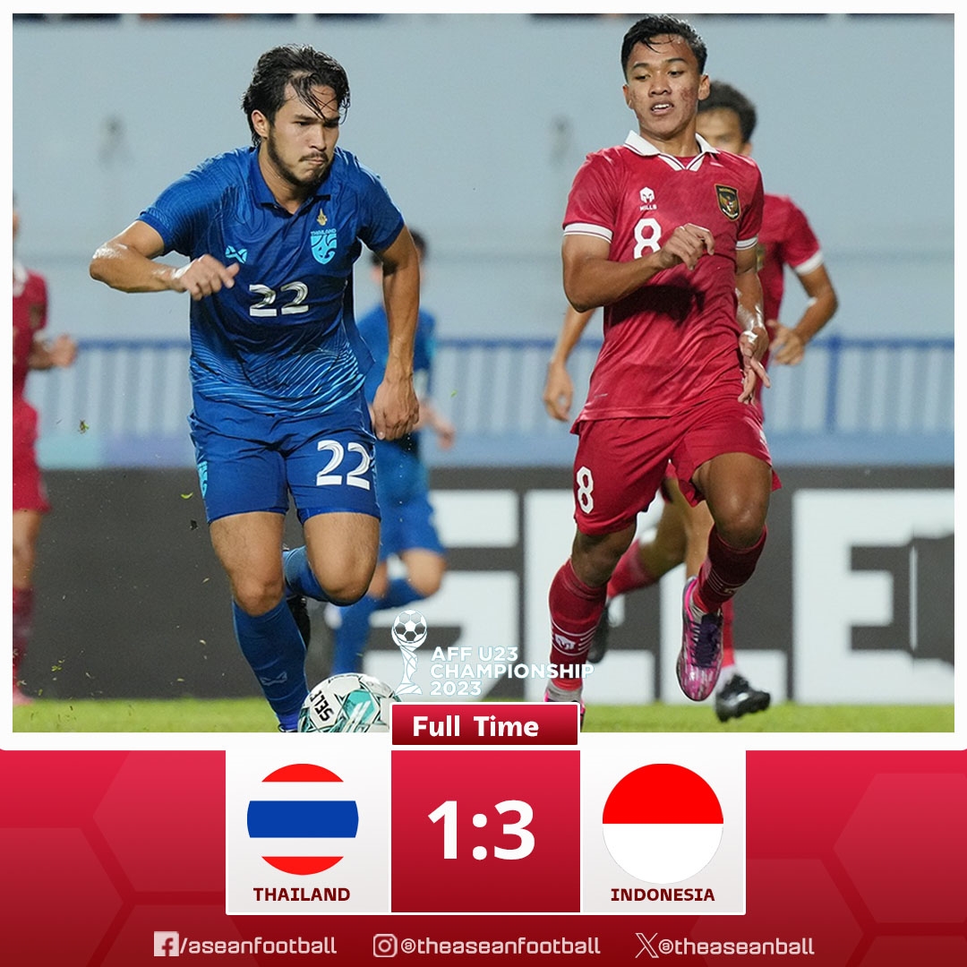 U23 Indonesia thắng U23 Thái Lan với tỉ số 3-1