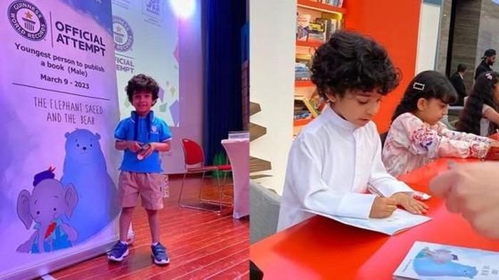 Saeed Rashed AlMheiri được 4 tuổi 218 ngày khi xuất bản cuốn sách The Elephant Saeed and the Bear